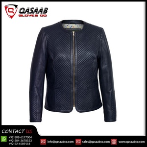 Long Zippers Breathable Crewneck-Collar Latest-Design Fashion Pu Leather <b>Jacket</b> Best Quality Genuine Leather <b>Jacket</b> <b>For</b> Women - Product Image 3
