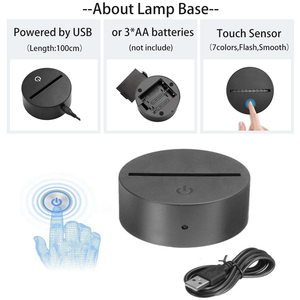 Nhựa & Deer Bộ nhớ sáng tạo hoặc lên Kpop Backlit cơ sở cho 3D LED đèn với cảm biến màu xanh lightbox cơ sở cho 3D LED đèn - Product Image 2