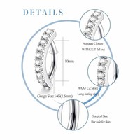 Ensemble de 6 Piercings de Nombril en Acier Inoxydable Tendance, Forme Cœur, Zircon Lisse, Simple et Perforé