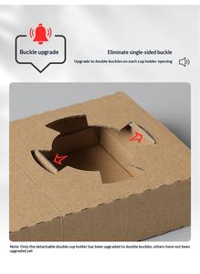 Disposable Coffee <b>Cup</b> Holder Tray, Kraft Paper Beverage Carrier for Takeaway <b>Drinks</b>, Milk Tea, Juice, Hot & Cold <b>Cups</b> - Product Image 6