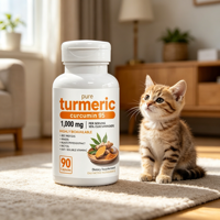 90 Capsules de Curcuma à Haute Absorption, 95% Curcumine, Complément Alimentaire Quotidien à Base de Plantes, Adapté à Tous les Chiens et Chats