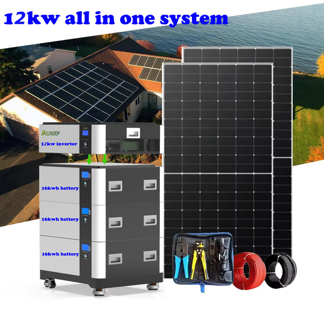 Home Backup System 15kwh 16kwh Lifepo4 Stackable Modules with 12kw Hybrid Solar Inverter All in One System