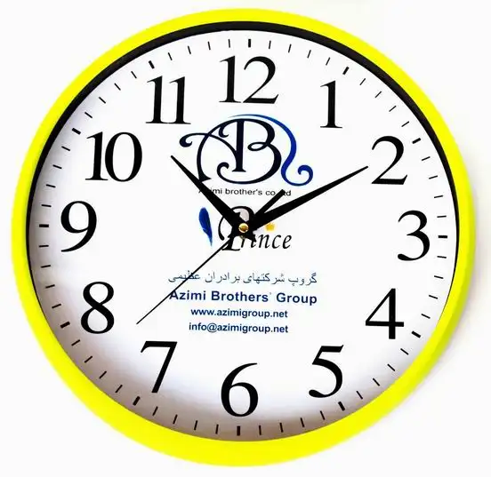 Advertising promotion wall clock plastic clock with customized dial and color quartz analog clock wall