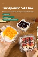 Boîtes d'emballage transparentes personnalisables de qualité alimentaire pour tiramisu, gâteau en tranches, mille-feuille, mousse et pâtisserie, boîte en plastique
