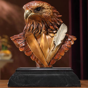 نحت برأس نسر برونزي مخصص شكل حيوان حرفي تمثال نصفي تمثال نصفي رأس نحت طاولة فنية - Product Image 4