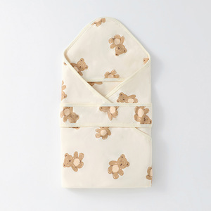 <span class=keywords><strong>Couverture</strong></span> d'emmaillotage pour bébé 100% coton tricoté doux double couche toutes saisons motif dessin animé nouveau-né personnalisable - Product Image 1