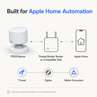 Sensor de Movimiento Inalámbrico 5 en 1 FP310 MmWave/PIR |   Soporte de Succión con Batería Compatible con HomeKit, Alexa y Google Home