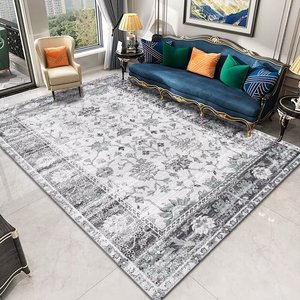 Tapis Bohème Vintage à Motifs Floraux en Polyester Fabriqué à <span class=keywords><strong>la</strong></span> Machine 4x6 Lavable Antidérapant Ultra Doux à Poils Courts Tons Terreux pour Chambre et Crèche - Product Image 4