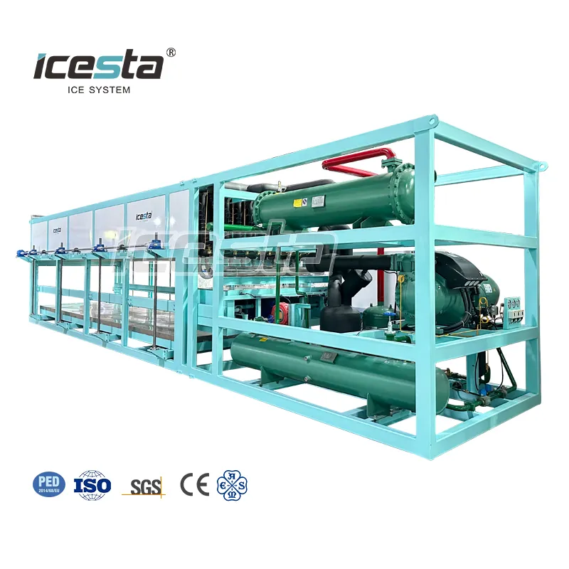 ICESTA Kunden spezifische automatische Energie einsparung Lange Lebensdauer Hochwertige 15t industrielle Direkt kühlung Eisblock herstellungs maschine