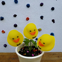 Mini design Art déco de canard en caoutchouc PVC jaune pour les occasions d'anniversaire Motif animal promotionnel économique