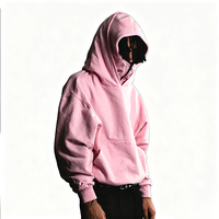 Blouson Techwear Streetwear surdimensionné à double capuche zippée avec masque intégré, style structuré, épais, fournisseur en gros