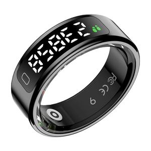 Anillo Inteligente 2026 R11C con Pantalla LED, Control por Aplicación, Control por Gestos, Resistente al Agua 1ATM, Monitor de Fitness y Estrés, Acero Inoxidable Magnético - Product Image 1