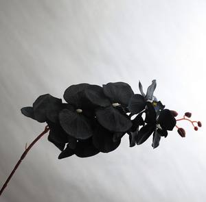 FC4102 оптовая продажа, Искусственные черные шелковые орхидеи с 8 цветами для украшения - Product Image 3