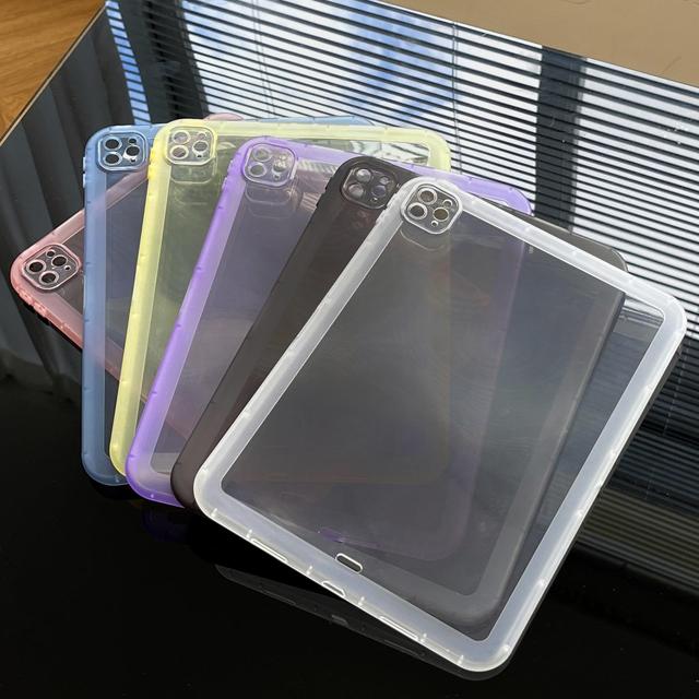 Trending Premium Luxury Fashion Silicone Skin Feel Transparent Pure Color Case Protective Tablet Cover for iPad Pro 11 Mini 7 6