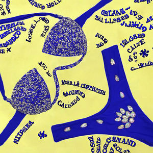 Traje de Baño de Una Pieza con Pedrería de Cristal para Mujer, Estilo Bikini, Cuello Halter, con Push-up y Tanga, para Playa - Product Image 3