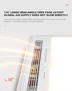 Chauffe-air de salle de bain <span class=keywords><strong>mural</strong></span> ou monté au plafond affichage de la température ventilateur d'extraction <span class=keywords><strong>soufflant</strong></span> éclairage lumière LED intégrée - Product Image 4