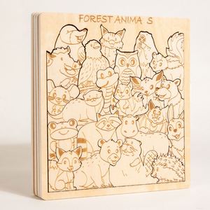 Puzzle de pièces irrégulières stimulant, créatures marines, animaux de la forêt, découpe au laser, puzzles en bois uniques - Product Image 1