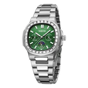 NIBOSI 2698 nouveauté étanche luxe carré montre à Quartz lumineux en acier inoxydable montre pour hommes - Product Image 4