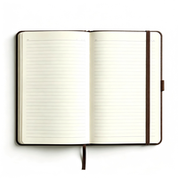 Carnet en cuir personnalisé avec logo en relief, couverture rigide imperméable en PU, avec bande élastique, pour les affaires