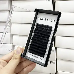 Silk Velvet Mega 0.02-0.08 Volume Lashes Trays Wholesale Private Label Fluffy Cashmere Russian Volume Wispy Eyelash Extension