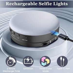 Lampe d'appoint magnétique pour selfie avec miroir convexe, pliable et extensible, mini lampe vidéo en ABS compatible avec les téléphones MagSafe - Product Image 5