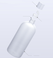 Bouteille de 500 ml en plastique ABS dépoli anti-déversement pour hydrolat et tonique, avec bouchon à vis Flexiloop, pour démaquillant et cosmétiques, rechargeable, impression sérigraphique