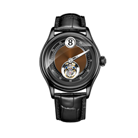 Montres mécaniques pour hommes avec tourbillon volant et fonction heure sautante, lumineuses et étanches, nouveau design, fabrication OEM/ODM sous licence