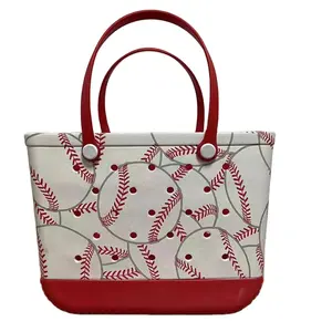 Bolso de mano grande con estampado personalizado para mujer, bolsa de mano de eva para playa