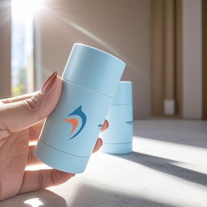 Luxury Custom logo Empty Matte Blue <b>Plastic</b> Twist up 30g 50g 75g Blush Sunscreen Antiperspirant Deodorant Stick <b>Tube</b> Container - Product Image 4
