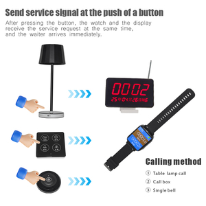 Hotel de lujo restaurante buscapersonas sistema de llamadas inalámbrico reloj alerta táctil recargable Led lámpara de mesa servicio camarero llamada lámpara - Product Image 6