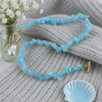 Collier Bohème Perles Bleues et Pendentif Perle Baroque pour Femme – Style Quotidien et Vacances – Idée Cadeau Bijou