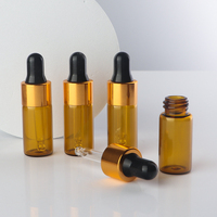 Récipients d'aromathérapie en verre 1ml 2ml 3ml 4ml 5ml Flacons d'huile essentielle ambrée Mini flacons compte-gouttes pour huiles