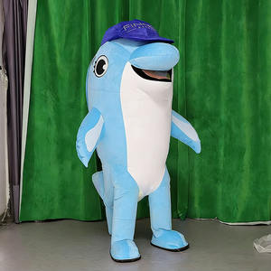 Costume de mascotte gonflable personnalisé pour adultes, en forme de <span class=keywords><strong>dauphin</strong></span> bleu, pour événements adultes - Product Image 1