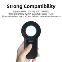 Escáner de Etiquetas RFID Portátil para Ganado de 134.2kHz, Protocolo ISO11784/11785, USB/Inalámbrico 2.4G, Material ABS, Modelo SAH6100