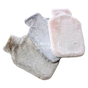 1L Natural Rubber Hot Water Bottle With Plush Hot-Water Bag And Warmer Hot Water Bag With Cover
