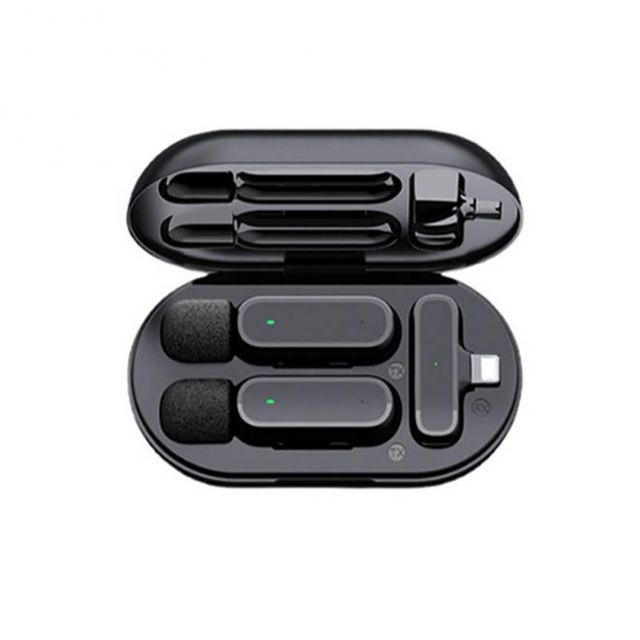 K60 K61 Wireless Lavalier Microphone With Charging Box 2.4G Noise Reduction Video Record Mini Microphone for Iphone Android