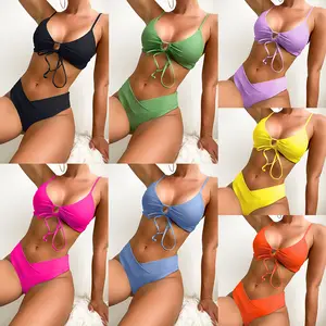 Benutzer definierte Neuheiten Micro Thong G-String Brasilia nischer Mini Top BH Neon Bikini Bademode Badeanzug Sexy Tanga Bikini