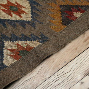 Top vente Designer fait à la main laine Jute Kilim tapis Boho Style brodé motif géométrique tapis pour la maison hôtel salon - Product Image 5