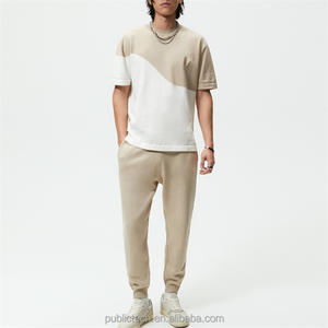 T-shirt à manches courtes et pantalon de jogging, ensemble de survêtement pour homme avec blocs de couleurs - Product Image 3