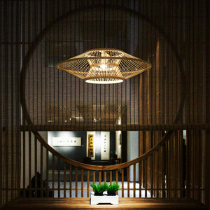Luminaires suspendus en bambou E27 de Style japonais, lampe suspendue pour salon, chambre à coucher, <span class=keywords><strong>salle</strong></span> à <span class=keywords><strong>manger</strong></span>, Loft, <span class=keywords><strong>Luminaire</strong></span> suspendu - Product Image 3
