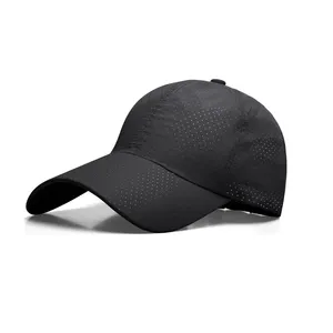 High Quality Breathable Waterproof Quick Drying 6-Panel Sport Baseball Cap Laser Cut Hole Perforated Golf Hat