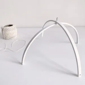 2024 hotsale wholesale natural custom size arch frame wooden baby mobile hanger, baby crib mobile arm holder