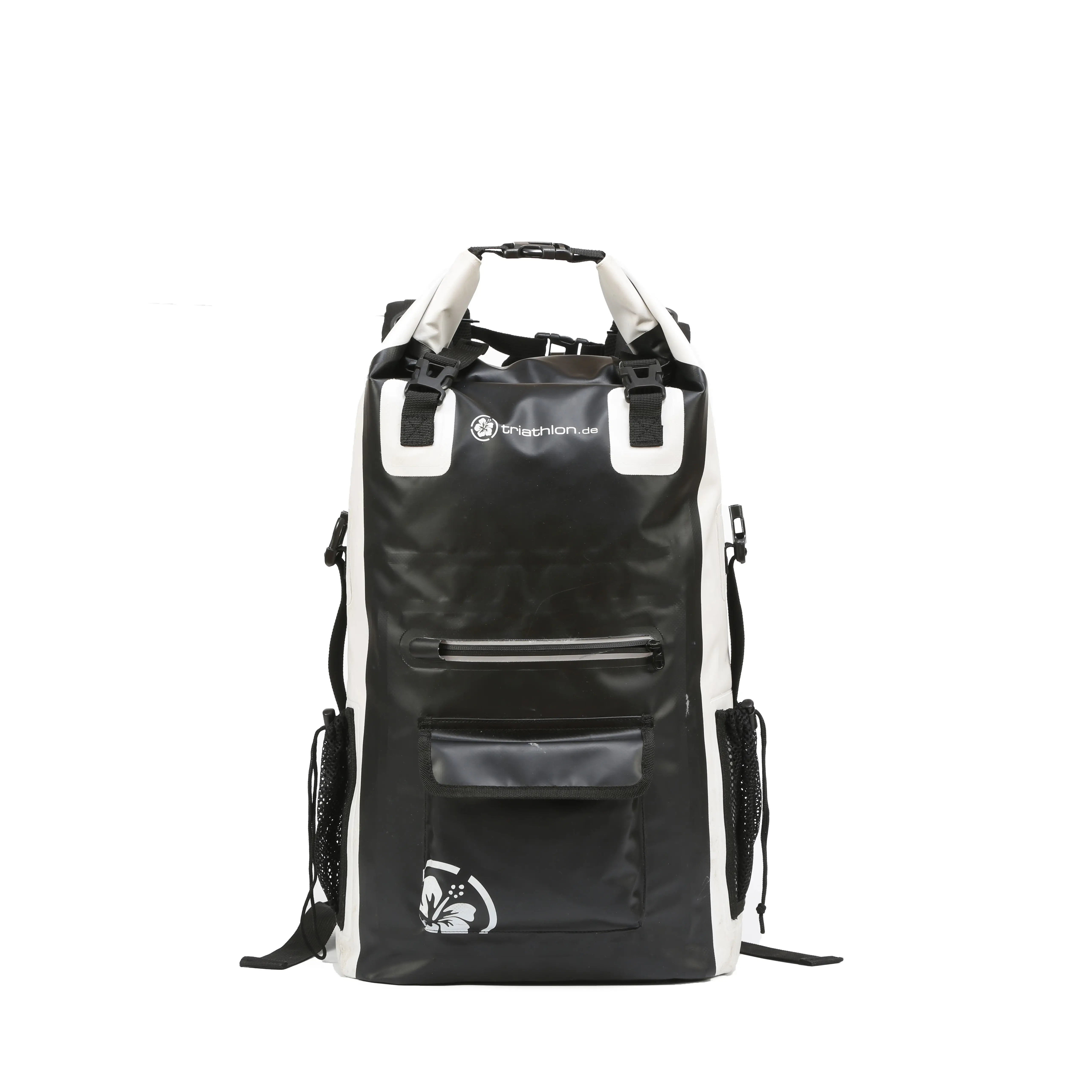 Özel logo siyah gri PVC su geçirmez çantalar su geçirmez sırt çantası açık seyahat sırt çantası