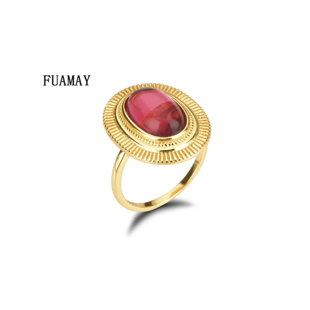 FUAMAY Dainty 925 Prata Vintage Fine Jewelry Anéis 18k Anel De Pedras Preciosas De Ouro Para As Mulheres Anéis Vintage