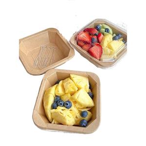 Bols en papier kraft personnalisables Couvercles Contenants jetables de qualité alimentaire pour salade Snacks Pizzas Pains À emporter pour biscuits Autres - Product Image 6