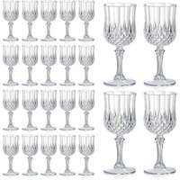Verres à vin en plastique bleu vintage transparents style rétro pour réceptions de mariage et événements festifs