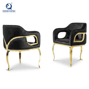 كرسي طعام فاخر عالي الجودة من الفولاذ المقاوم للصدأ من QIANCHENG، أثاث منزلي راقي لغرفة الطعام والمطاعم - Product Image 1