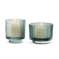Gelas Lilin Dekorasi Pernikahan Keluarga Grosir, Motif Garis Vertikal, Stoples Lilin Kaca Mewah Kosong