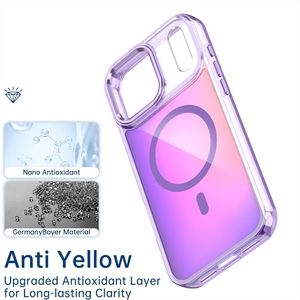 Nuova custodia per telefono con gradiente alla moda Anti-giallo per iPhone 17 16 15 14 <span class=keywords><strong>13</strong></span> 12 11 <span class=keywords><strong>Pro</strong></span> <span class=keywords><strong>Max</strong></span> magnetico senza fili custodia antiurto - Product Image 5