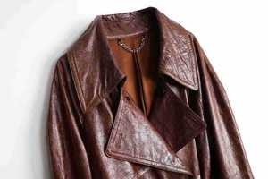 Nuovo Design classico Vintage doppio petto lungo <span class=keywords><strong>in</strong></span> <span class=keywords><strong>vera</strong></span> <span class=keywords><strong>pelle</strong></span> <span class=keywords><strong>Trench</strong></span> da donna - Product Image 3